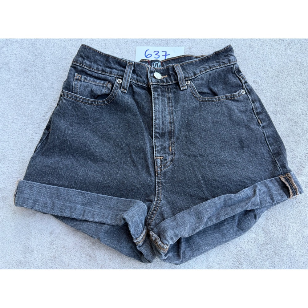 BDG Mom Shorts Women 27 Black High Rise Cuffed Denim Urban Outfitters